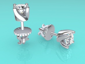 boucles d'oreilles en diamant hélice sachets sans verrous bijoux des le ruby l'émeraude gem joyau brillant or imprimable mode beauté saphir l'améthyste topaze d'impression la cnc 3d print model - Mito3D