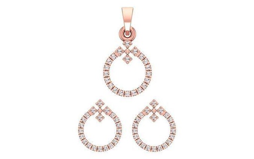 diamond earrings pendant set 3dm stl obj fbx renders wedding engagement silver gold sterling white brilliant necklace pendants brillant jewelry 3d print model - Mito3D