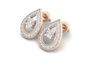 diamante orecchini donna sterlina bianca stampabile argento gioielleria gioiello brillante moda bellezza oro nozze cad Fidanzamento 3d print model - Mito3D