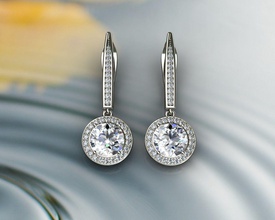 diamante brincos ouro esterlina prata casamento platina branco gema brilhante joalheria diamantado rubi roupa safira moda beleza preto anel noivado 3d print model - Mito3D