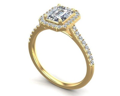 diamond emerald ring platinum engagement luxury shining jewelry printable rings gold silver gem love design carat style precious 3d print model - Mito3D