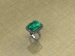 diamante Smeraldo squillare 3d stampabile moda oro platino gioielleria anelli 3d print model - Mito3D
