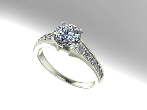 diamant engagement ring druckbar schmuck ringe 3d print model - Mito3D