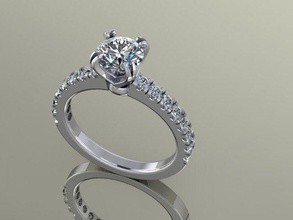 diamond engagement ring jewelry printable rings 3d print model - Mito3D