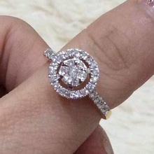 diamante Fidanzamento squillare nozze gioielleria oro bianco amore stampabile anelli 3d print model - Mito3D