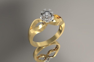 diamante noivado anel livre ouro prata platina joalheria luxo elegante gema brilhante moda beleza esterlina jóia 3d print model - Mito3D