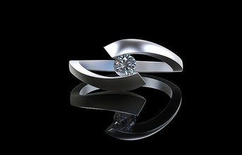 diamante compromiso anillo joya brillante oro enganchar joyería Moda agraciado 3d modelado creativo diseño 3d print model - Mito3D