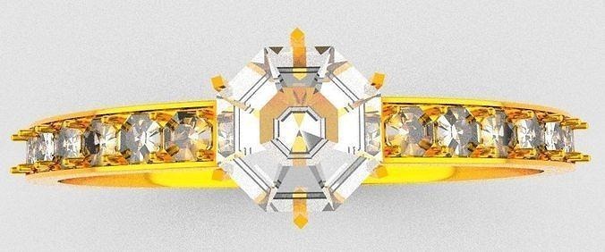 diamante Fidanzamento squillare gioielleria oro argento stampabile anelli gioiello nozze brillante gemma sterlina bianca 3d print model - Mito3D