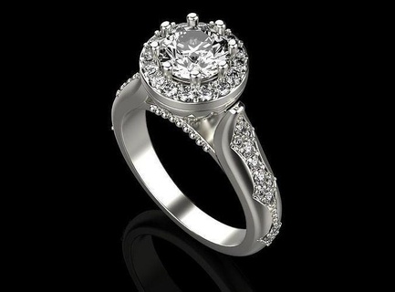 diamond engagement ring jewel jewelry gold silver printable jewellery wedding gem brilliant white platinum engagem fashion beauty rings 3d print model - Mito3D