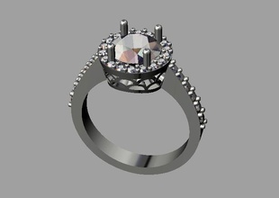 Diamant-Verlobungsring Schmuck diamondring engagementring engagement ring diamond goldring gold Silber Luxus bedruckbar ist gem Diamant-ring genial Mode-Schönheit 3dprint Ringe 3d print model - Mito3D
