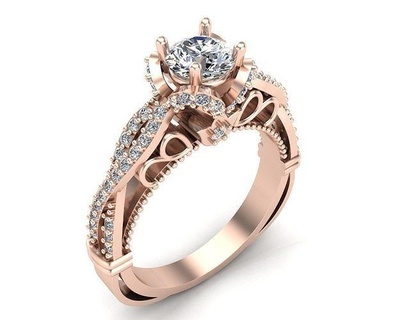 Diamant Engagement Ring 11 mw Verragio Gold Silber Ehe Schmuck druckbar Juwel Matrixgold Nashorn Jewelcad Solitär Feier Jahrestag Luxus Ringe 3d print model - Mito3D
