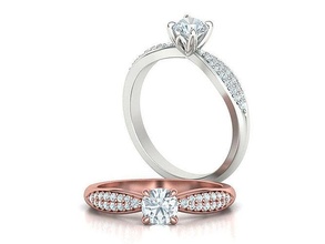 diamante compromiso anillo 5mm Roca diseño 3dmodel joyería joya Boda imprimible solitario 4claw brillante delicado quilate mossonaita promesa 3d print model - Mito3D