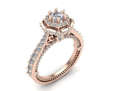 Diamant Engagement Ring 6 mw Verragio Gold Silber Ehe Schmuck druckbar Juwel Matrixgold Nashorn Jewelcad Solitär Feier Jahrestag WAHR Ringe 3d print model - Mito3D