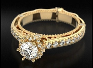diamante Fidanzamento squillare 716 3dprinted design moda oro d'oro gioiello gioielleria Stampa stampabile stampa prototipazione anelli argento 3d print model - Mito3D