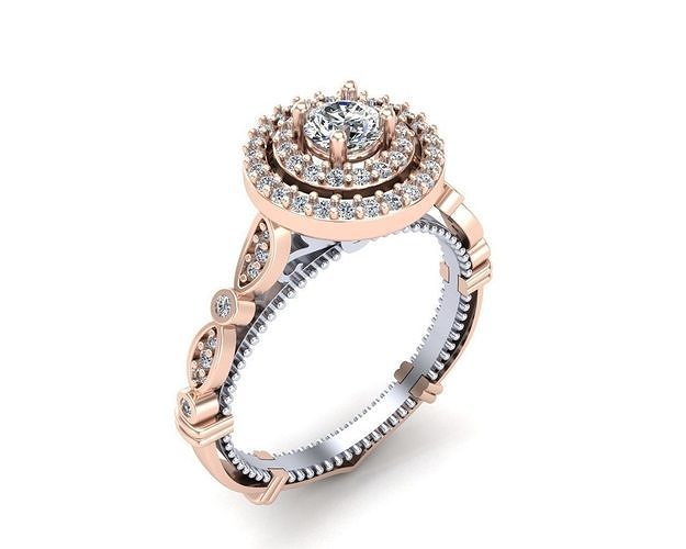 diamond engagement ring 8-mw verragio gold silver printable platinum gem luxury marriage matrixgold rhinoceros jewelry wedding solitaire new gift gemstone rings 3D print model - Mito3D