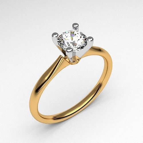 diamante Fidanzamento squillare single calcolo anniversario 3d stampabile moda classico gioielleria gioiello anelli solitario nozze nuziale donna 4prong 3D print model - Mito3D