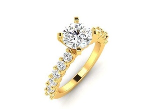 diamante Fidanzamento squillare solitario 3dmodel anelli gemma nozze gioiello gioielleria stampabile argento oro sterlina bianca brillante platino 3d print model - Mito3D
