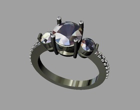 elmas nişan yüzükler elmas yüzük çalıştırmak nişanlanma altın 3dprint yazdırılabilir mücevher moda takı 3d print model - Mito3D