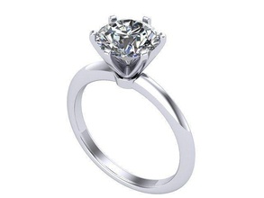 diamant engagement solitaire bague d'or argent bijoux anneaux 3d print model - Mito3D