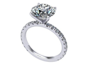 diamant engagement solitaire d'or argent bijoux bague anneaux 3d print model - Mito3D