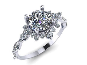 diamond engagement jewelry enggement ring carat gold precious fashion silver rings 3d print model - Mito3D