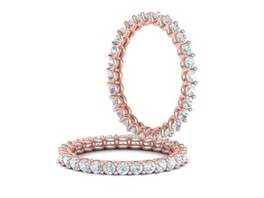diamante eternidad anillo 2mm piedras 3dmodel dedos joyería joya Moda banda anillos fullroand diamantes bandas brillante americano 3d print model - Mito3D