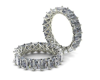 diamond eternity ring 3d model jewelry gold printable jewel wedding platinum gem jewellery fashion rings 3d print model - Mito3D