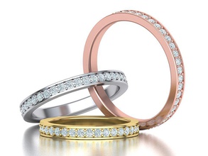 diamante eternidad boda banda dedos moda anillo bandas joyería joya mujer brillante estados unidos americano mexico canadá europa alemania belga canalla anillos 3d print model - Mito3D