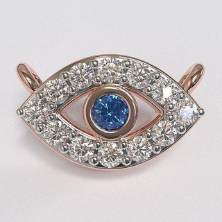 diamond evil eye 3d evileye jewelry jewellery charm charms pendant pendants stone color blue spooky printable scary 3d print model - Mito3D