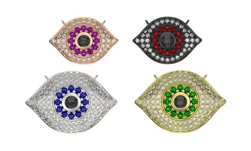 Diamant-Auge Anhänger gold 3d-Druck-Modell der sterling Silber Halskette Schmuck Auge diamond 3d drucken Modell bedruckbar ist design Kunst Juwel mitua gem Luxus Muster Halsketten 3d print model - Mito3D