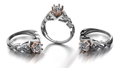 Diamant Mode ring Schmuck-design 15 Schmuck design cad cam Arbeit Ringe 3d print model - Mito3D