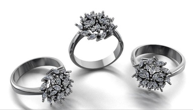 diamante moda anello gioielli di design 22 il cad gemme anelli 3d print model - Mito3D