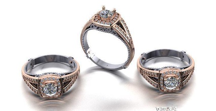 diamond fashion ring jewelry design 36 cad wedding gems rings 3d print model - Mito3D