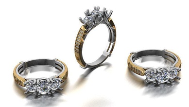Diamant Mode ring Schmuck-design 47 Schmuck design diamond gold Silber Hochzeit Ringe 3d print model - Mito3D