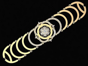 diamond flower heart bracelets 3274 jewelry fashion accessories gold woman women design 3d print model - Mito3D