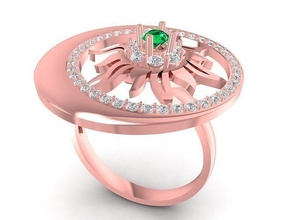 diamante flor dama anillo 3016 joyería joya Moda accesorios oro mujer diseño 3015 anillos 3d print model - Mito3D