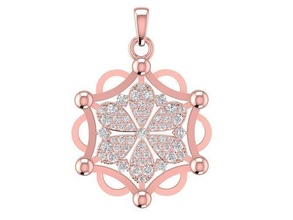 diamond flower pendant women 1164 jewelry fashion accessories gold woman design pendants 3d print model - Mito3D
