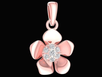 diamante flor colgante pendiente mujer 2196 joyería joya Moda accesorios oro unisexo diseño colgantes 3d print model - Mito3D