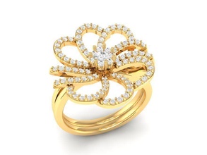 diamond flower ring 103 jewelry fashion accessories gold man men woman women unisex design rings 3d print model - Mito3D