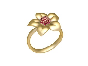 diamond flower ring 542 jewelry fashion accessories gold man men woman women unisex design fengshui rings 3d print model - Mito3D
