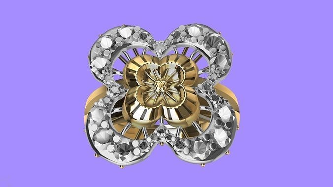elmas çiçek yüzük stl doğrulandı mücevher takı yazdırılabilir moda prototip oluşturma 3d cad şık tasarım modaya uygun cazibe mühür tasarımcı Beyan hafif Metin nişan düğün kolye 3D print model - Mito3D