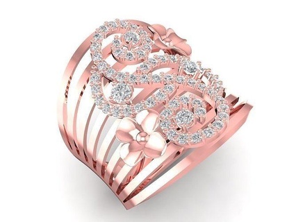 diamond flower ring women 1122 jewelry fashion accessories gold woman new design rings 3d print model - Mito3D