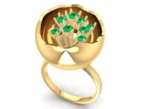 diamante flor anel mulheres 890 joalheria moda acessórios ouro mulher projeto argolas 3d print model - Mito3D