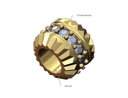diamant cannelé facette perle bracelet charme regarder lien pendentif bijoux imprimable or argent Collier sterling facetté géométrique ancien espaceur 3d modèle bracelets 3d print model - Mito3D