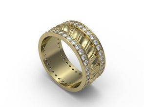 diamant französisch rand ring us größe 6 7 8 mode schmuck druckbar gold silber luxus band hochzeit engagement geflochten seil draht welle vintag ringe 3d print model - Mito3D