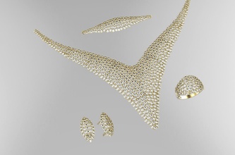 diamante set completo -set ciondolo gioielli rzrady insieme oro la pietra stampabile altri 3d print model - Mito3D