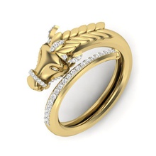 Diamant-Herren ring Schmuck Silber bedruckbar ist diamond prototyping Ringe engagement Mode Juwel gold Hochzeit kostbar Schönheit Herren einzigartig Pferd 3d print model - Mito3D