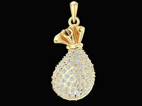 diamante oro bolso colgante pendiente 2168 joyería joya Moda accesorios mujer unisexo diseño colgantes 3d print model - Mito3D