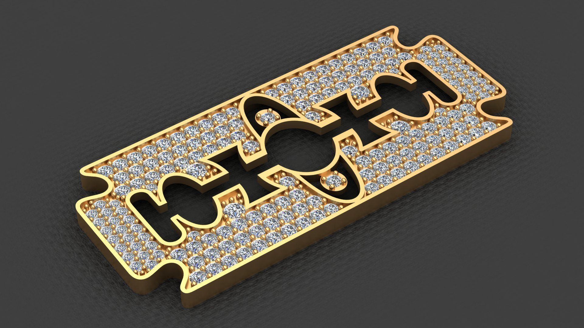 diamante ouro lâmina de impressão pendente jóias printable a moda pingente colar pulseira pessoas humanos homem gem prata brilhantes anel mulher pingentes 3D print model - Mito3D