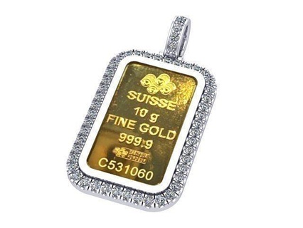 diamante ouro pingente dourado prata joalheria pingentes 3d print model - Mito3D